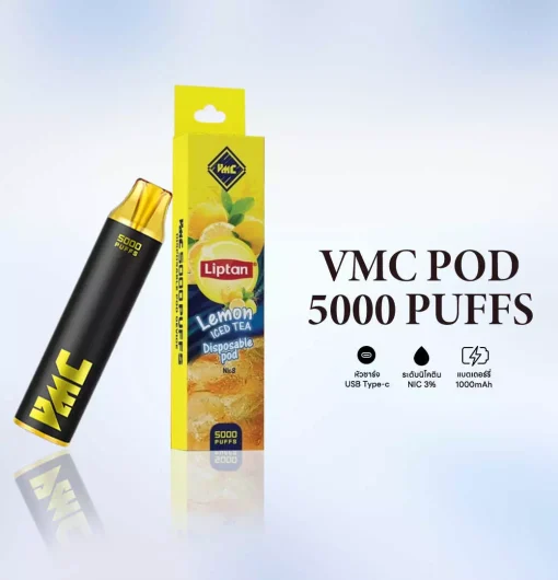 VMC 5000 Puffs Lemon Iced Tea กลิ่นชามะนาวเย็น